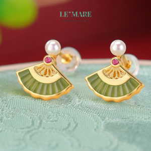 Khuyên tai Ngọc Bích Bạc nữ BNKT83 Khuyên tai Ngọc Bích Bạc nữ BNKT83 Le'mare Jewelry LMJ