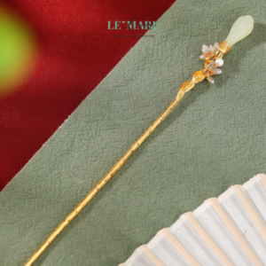 Trâm Cài Tóc Thanh Hoa – Khi nụ hoa ngọc bích chớm nở giữa mái tóc người thiếu nữ BNTC01