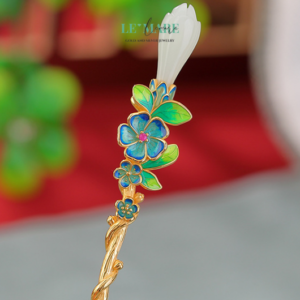 Trâm cài tóc ngọc bích Thanh Hoa – Cành hoa ngọc bích nở rộ trong mái tóc nàng BNTC04 Trâm cài tóc ngọc bích Thanh Hoa – Cành hoa ngọc bích nở rộ trong mái tóc nàng BNTC04 Le'mare Jewelry LMJ