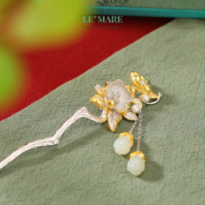 Trâm Cài Tóc Ngọc Bích Mai Vàng Đón Phú Quý BNTC07 Trâm Cài Tóc Ngọc Bích Mai Vàng Đón Phú Quý BNTC07 Le'mare Jewelry LMJ