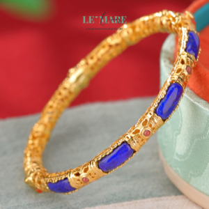 Vòng tay ngọc bích bọc bạc BNVT11 Vòng tay ngọc bích bọc bạc BNVT11 Le'mare Jewelry LMJ
