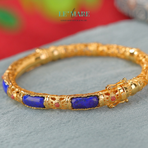 Vòng tay ngọc bích bọc bạc BNVT11 Vòng tay ngọc bích bọc bạc BNVT11 Le'mare Jewelry LMJ