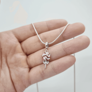 Dây chuyền mì bạc ta mặt kẹo hồng đáng yêu cho bé gái Le'Mare Jewelry - Dây Chuyền Bạc Trẻ Em