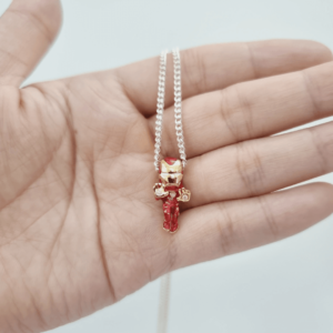 Quà tặng sinh nhật: dây chuyền dẹt bạc ta mặt Người sắt Iron Man cho bé trai Le'Mare Jewelry - Dây Chuyền Bạc Trẻ Em