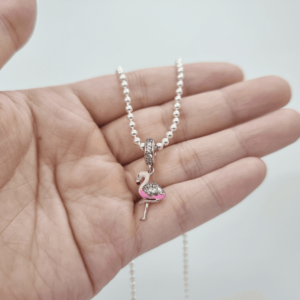 Dây chuyền bi mặt hồng hạc bạc ta - quà tặng xinh xắn cho bé gái Le’Mare Jewelry - Dây Chuyền Bạc Trẻ Em