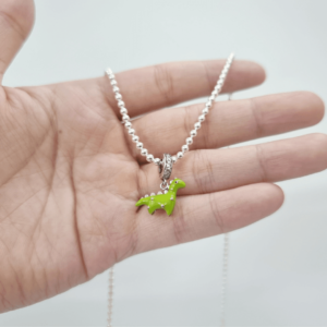 Dây chuyền bi mặt khủng long xanh đáng yêu cho bé Le’Mare Jewelry - Dây Chuyền Bạc Trẻ Em