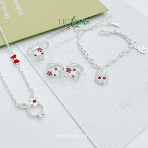 Set trang sức bạc ta Thỏ hoa Le'Mare Jewelry - Dây Chuyền Bạc Trẻ Em