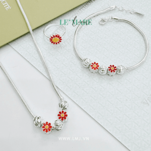 Set trang sức bạc ta hoa Cúc chi Le'Mare Jewelry - Dây Chuyền Bạc Trẻ Em