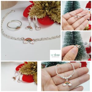 Set trang sức bạc ta Kitty đá Le'Mare Jewelry - Dây Chuyền Bạc Trẻ Em Set trang sức bạc ta Kitty đá Le'Mare Jewelry - Dây Chuyền Bạc Trẻ Em Le'mare Jewelry LMJ