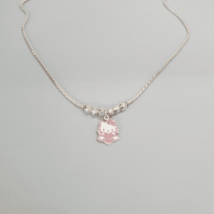 Dây chuyền S 6 bi nhỏ bạc ta mặt Hello Kitty cho bé gái Le'Mare Jewelry - Dây Chuyền Bạc Trẻ Em