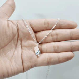 Dây chuyền O bạc ta mặt kem que hồng dễ thương làm quà sinh nhật bé gái Le'Mare Jewelry - Dây Chuyền Bạc Trẻ Em