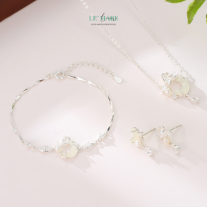 Dây Chuyền Bạc Nữ Ngọc Hòa Điền Sen Tắm Ánh Trăng – Thanh Thuần An Nhiên BNDC60 Dây Chuyền Bạc Nữ Ngọc Hòa Điền Sen Tắm Ánh Trăng – Thanh Thuần An Nhiên BNDC60 Le'mare Jewelry LMJ