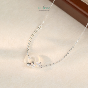 Dây Chuyền Bạc Nữ Ngọc Hoà Điền Đồng Điếu Hoa Trong Mưa - Tươi Mới và Tinh Khôi BNDC64 Dây Chuyền Bạc Nữ Ngọc Hoà Điền Đồng Điếu Hoa Trong Mưa - Tươi Mới và Tinh Khôi BNDC64 Le'mare Jewelry LMJ