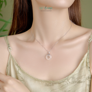 Dây Chuyền Bạc Nữ Ngọc Hòa Điền Đồng Điếu – May Mắn Và Tài Lộc BNDC68 Le'mare Jewelry LMJ