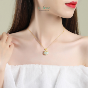 Dây Chuyền Bạc Nữ Ngọc Hòa Điền Mây Bình Minh – May Mắn Và An Nhiên BNDC70 Dây Chuyền Bạc Nữ Ngọc Hòa Điền Mây Bình Minh – May Mắn Và An Nhiên BNDC70 Le'mare Jewelry LMJ