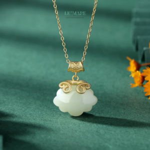 Dây Chuyền Bạc Nữ Ngọc Hòa Điền Mây Bình Minh – May Mắn Và An Nhiên BNDC70