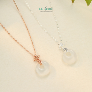 Dây Chuyền Bạc Nữ Ngọc Hòa Điền Đồng Điếu Hoa Sen Thuần Khiết – Thanh Tao và Bình Yên BNDC72