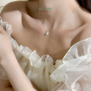 Dây Chuyền Bạc Nữ Ngọc Hòa Điền – Sương Sớm Tinh Khôi BNDC74