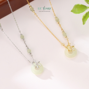 Dây Chuyền Bạc Nữ Ngọc Hòa Điền Đồng Điếu Trúc Xuân – Thanh Tao và May Mắn BNDC75