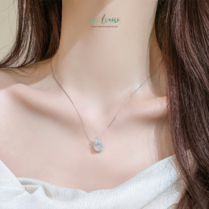 Dây Chuyền Bạc Nữ Cánh Hoa & Hạt Sương Mai – Ngọt Ngào và Tinh Tế BNDC78