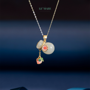 Alternative view of Dây chuyền ngọc bích nữ Đào Tụ Lộc – Nơi phúc lộc hội tụ bên trái tim người phụ nữ BNDC85