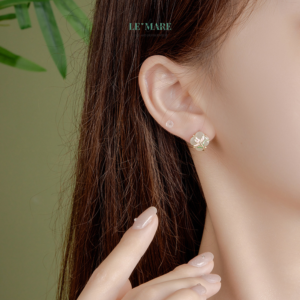 Alternative view of Khuyên tai ngọc bích nữ BNKT84