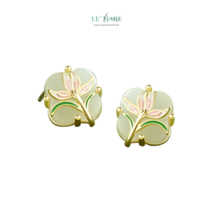 Khuyên tai ngọc bích nữ BNKT84 Khuyên tai ngọc bích nữ BNKT84 Le'mare Jewelry LMJ