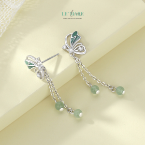 Khuyên tai ngọc bích nữ BNKT87 Khuyên tai ngọc bích nữ BNKT87 Le'mare Jewelry LMJ