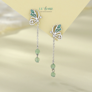 Khuyên tai ngọc bích nữ BNKT87 Khuyên tai ngọc bích nữ BNKT87 Le'mare Jewelry LMJ
