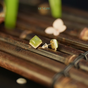 Khuyên tai ngọc bích nữ BNKT91 Khuyên tai ngọc bích nữ BNKT91 Le'mare Jewelry LMJ