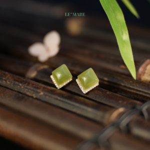 Khuyên tai ngọc bích nữ BNKT91 Khuyên tai ngọc bích nữ BNKT91 Le'mare Jewelry LMJ