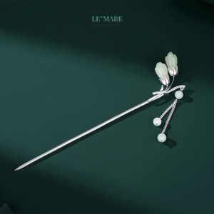 Trâm Cài Tóc Ngọc Bích Nụ Hoa Rạng Đông – Vẻ Đẹp Của Bình Yên và Tỉnh Thức BNTC24 Le'mare Jewelry LMJ
