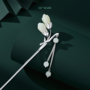 Trâm Cài Tóc Ngọc Bích Nụ Hoa Rạng Đông – Vẻ Đẹp Của Bình Yên và Tỉnh Thức BNTC24 Le'mare Jewelry LMJ