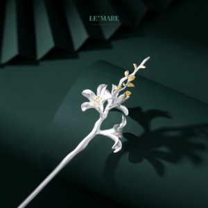 Trâm Cài Tóc Hoa Bách Hợp Thanh Cao – Bạc S925 BNTC25