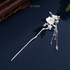 Trâm Cài Tóc Nhành Mai Chúc Lộc Bạc S925 – Xuân An Vui, Lộc Phúc Đong Đầy BNTC28