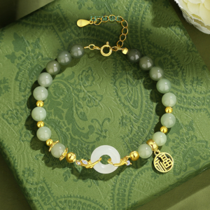 Vòng Tay Bạc Ngọc Bích Nữ Phúc Lộc BNVT37 Vòng Tay Bạc Ngọc Bích Nữ Phúc Lộc BNVT37 Le'mare Jewelry LMJ