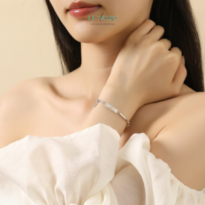 Vòng Tay Bạc Ngọc Bích Nữ Bích Trúc BNVT38 Le'mare Jewelry LMJ