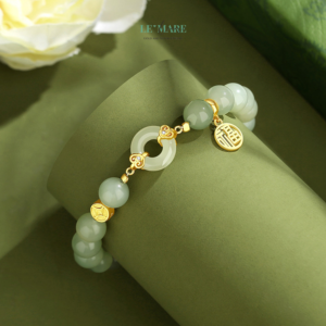 Vòng Tay ngọc bích Nữ Thanh Ngọc BNVT40 Le'mare Jewelry LMJ
