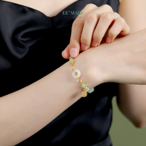 Vòng Tay ngọc bích Nữ Thanh Ngọc BNVT40 Le'mare Jewelry LMJ