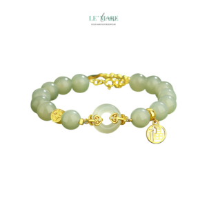 Vòng Tay ngọc bích Nữ Thanh Ngọc BNVT40 Le'mare Jewelry LMJ