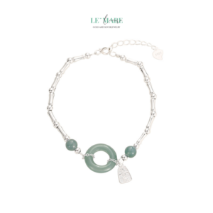 Vòng tay bạc ngọc bích Ngọc Trúc Tâm BNVT61 Vòng tay bạc ngọc bích Ngọc Trúc Tâm BNVT61 Le'mare Jewelry LMJ