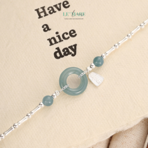 Vòng tay bạc ngọc bích Ngọc Trúc Tâm BNVT61 Vòng tay bạc ngọc bích Ngọc Trúc Tâm BNVT61 Le'mare Jewelry LMJ