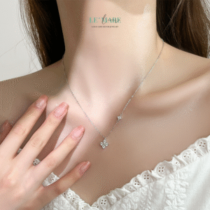 Dây chuyền bạc nữ Violaine – Lấp lánh may mắn, dịu dàng như hơi thở cỏ 4 lá BNDC73 Le'mare Jewelry LMJ