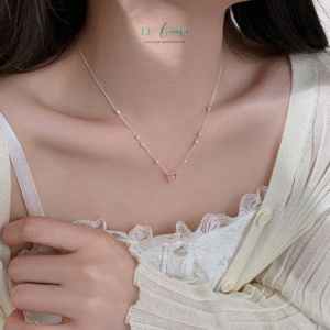 Dây chuyền bạc nữ Tâm Hường – Trái tim hồng dịu dàng đặt trên cổ em BNDC88 Dây chuyền bạc nữ Tâm Hường – Trái tim hồng dịu dàng đặt trên cổ em BNDC88 Le'mare Jewelry LMJ