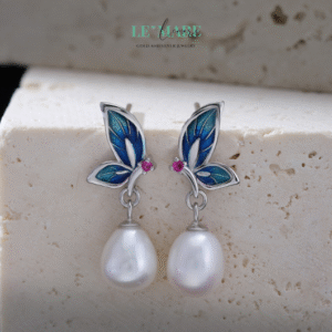 Khuyên tai bạc nữ BNKT63 Khuyên tai bạc nữ BNKT63 Le'mare Jewelry LMJ