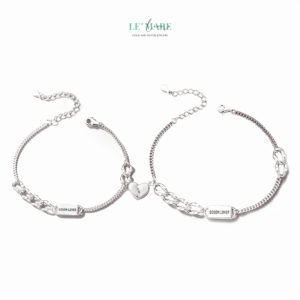Vòng tay bạc đôi nam nữ Blossom Love BNVT36 Vòng tay bạc đôi nam nữ Blossom Love BNVT36 Le'mare Jewelry LMJ
