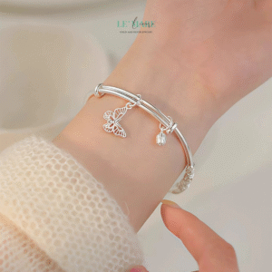 Vòng Tay Bạc Nữ Lá Bay Hương Sắc BNVT31 Vòng Tay Bạc Nữ Lá Bay Hương Sắc BNVT31 Le'mare Jewelry LMJ