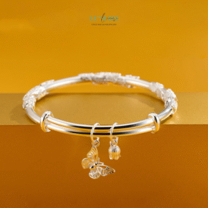 Vòng Tay Bạc Nữ Lá Bay Hương Sắc BNVT31 Vòng Tay Bạc Nữ Lá Bay Hương Sắc BNVT31 Le'mare Jewelry LMJ