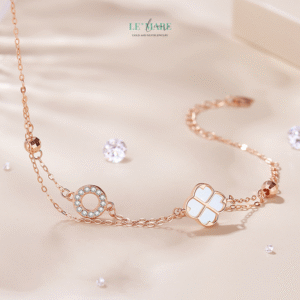 Vòng tay bạc nữ Lucky Clover BNVT35 Vòng tay bạc nữ Lucky Clover BNVT35 Le'mare Jewelry LMJ
