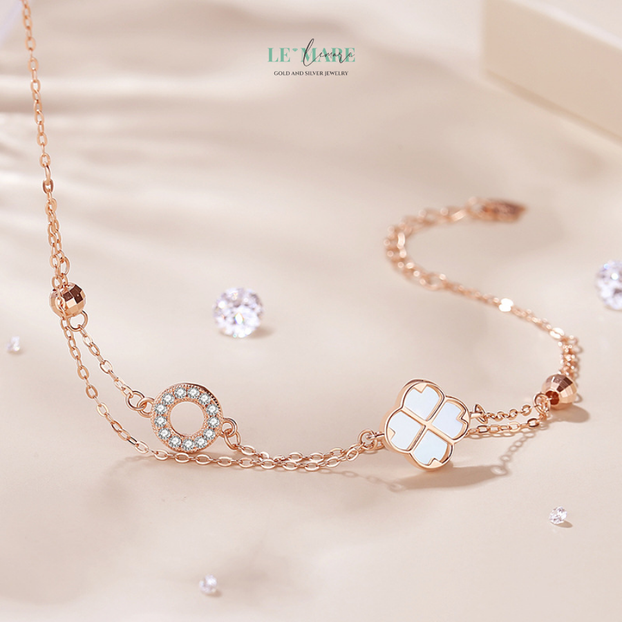Vòng tay bạc nữ Lucky Clover BNVT35 Vòng tay bạc nữ Lucky Clover BNVT35 - Ảnh 3